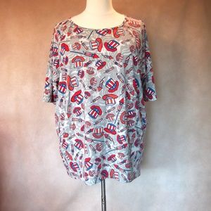 LulaRoe Fourth Of July Patriotic Classic Tee 2XL
